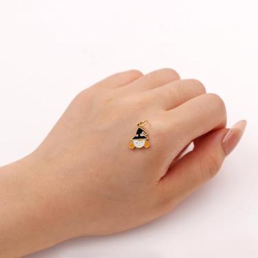 Imagem de Pingente de bruxa banhado a ouro, pingente assustador de aço inoxidável para bijuterias, acessórios de festa de Halloween, Medium, Aço inoxidável, Sem Pedra Preciosa