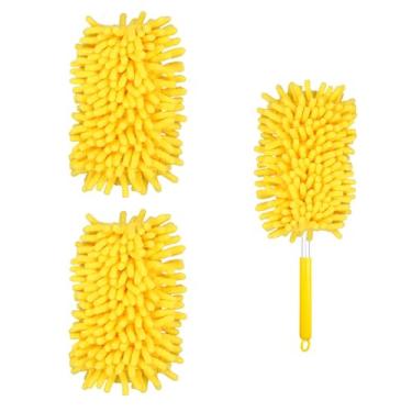 Imagem de 2 refis de espanador para Swiffer, espanadores de microfibra, refis resistentes, 360 substitutos para ventilador de teto, espanadores manuais reutilizáveis para limpeza (amarelo)