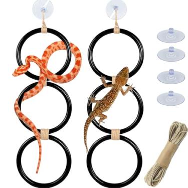 Imagem de 2 peças de anéis de escalada de cobra bola de brinquedo Python brinquedos de escalada acessórios de tanque de cobra de milho enriquecimento para dragão barbudo camaleão lagartixa lagartixa