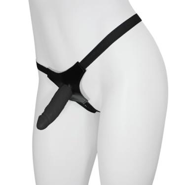 Imagem de Cinta Peniana com Pênis Realístico Tortinho 13,5 x 4cm Preto