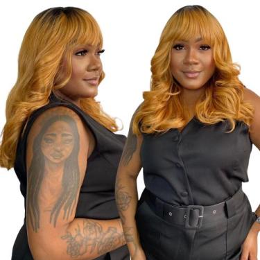 Imagem de Peruca Lace Normal Ondulada Fibra Premium 55cm Roxa Vermelha - bbless,