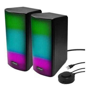 Imagem de Caixa De Som Bluetooth Cartão Sd Usb Para Pc Notebook e Celular Rgb XDG-297