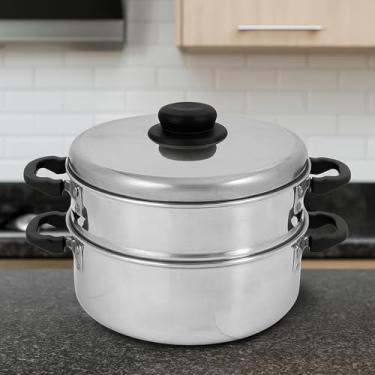 Imagem de Panela de Alumínio 20cm – Aquecedor de Arroz e Panela a Vapor para Legumes com Tampa (tamanho 20)