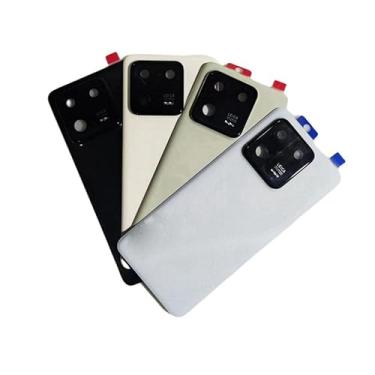 Imagem de SHOWGOOD Capa traseira para Xiaomi 13 capa traseira porta traseira chassis com lente de câmera + cola peças de reparo de smartphone (preto)