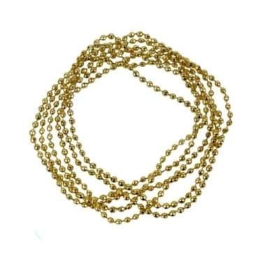 Imagem de Genérico Cordão Decorativo de Natal, Bolas Brilhantes Douradas, 1,40m de Comprimento, Guirlanda Festiva para Árvore de Natal