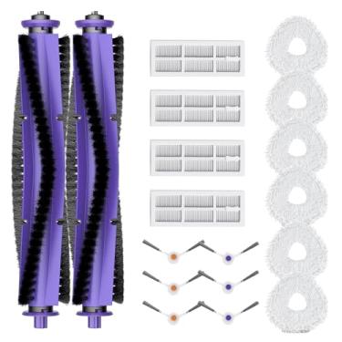 Imagem de Kit de acessórios de peças de reposição compatível com aspirador de pó robô Narwal Freo: 2 escovas de rolo, 4 filtros HEPA, 6 almofadas de esfregão, 3 pares de escovas laterais, pacote com 18