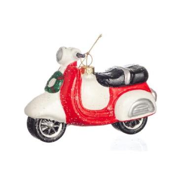 Imagem de Pendente Moto Natal Vermelha Enfeite Decoração Árvore 12cm - BELA FLOR