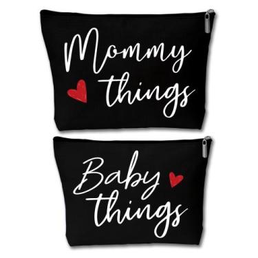 Imagem de Conjunto de bolsas Sahjzk para mamãe e bebê, preto, pacote com 2