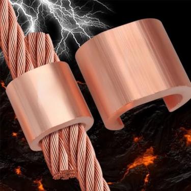Imagem de Grampo de cabo paralelo tipo C conector de ramo de cobre fivela de fio de alumínio (20 x 19 x 4 mm)