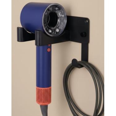 Imagem de Suporte para secador de cabelo Dyson montado na parede, organizador de ferramentas de cabelo, autoadesivo, compatível com suporte de secador de cabelo, de alumínio, suporte de parede para banheiro
