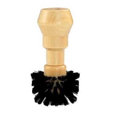 Imagem de Escova de café expresso com cabo de madeira, escova de limpeza de filtro de café, perfeita para baristas e cafés domésticos (madeira, 58 mm)