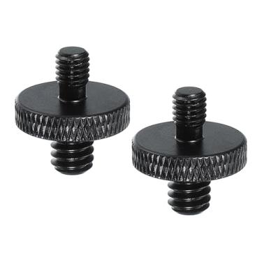 Imagem de PATIKIL Adaptador de parafuso de tripé macho de 1/10.2 cm para M5 macho, 2 peças de conectores de porca de tripé parafuso de montagem para câmera, conversor de cabeça dupla para suporte de microfone