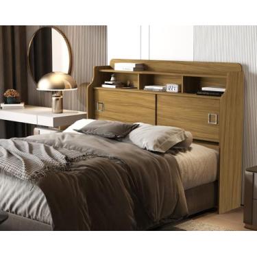 Imagem de Cabeceira Box Queen Casal Jessica 160 metros com Prateleiras Nicho E P