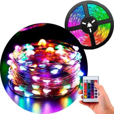 Imagem de Fio De Fada Natal Musical 200 Lâmpadas Leds Colorido Usb 20m