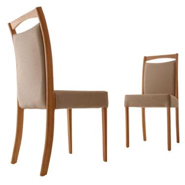 Imagem de Conjunto Com 2 Cadeiras Munique Moderna Mobília Linho Palha-cinam.imbuia