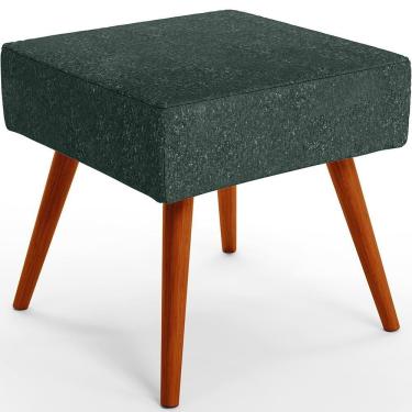 Imagem de Puff Banqueta Decorativa Com Pés Palito Linho Verde Musgo