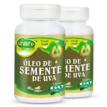 Imagem de Kit 2 óleo De Semente De Uva 1200mg 60 Cápsulas Unilife