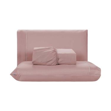 Imagem de Jogo De Lençol 3 Peças Casal Percal 200 Fios De Poliéster Sleep 100% Poliéster - Rosê
