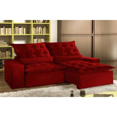 Imagem de Sofá Retrátil e Reclinável 2.50m Malta Movenzo Estofados, Vermelho, 25