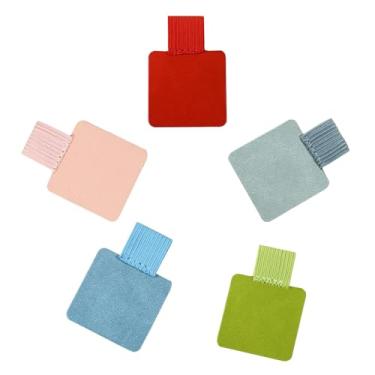 Imagem de Pacote com 5 porta-canetas para notebook – conjunto autoadesivo para caneta, suporte elástico para cadernos, agendas, uso no escritório (rosa, azul, verde, vermelho)