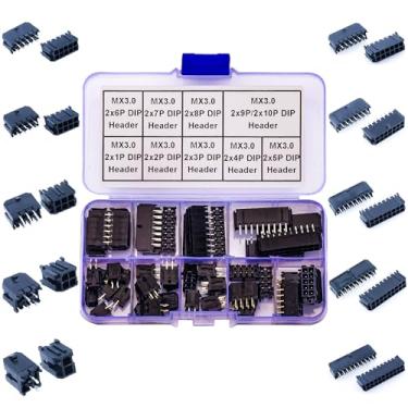 Imagem de Ssighuyx Conector adaptador de soquete IC Micro Fit de 3,0 mm, fileira dupla, compatível com Molex 3.0 2 fileiras 2P 3P 4P 5P 6P 7P 8P 9P 9P 10P Furo passante tipo cabeçalho vertical (SH-3.0D-DIP-Ver)