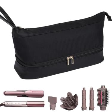 Imagem de Estojo de transporte de viagem para Shark FlexFusion ferramentas de cabelo de camada dupla bolsa de viagem à prova d'água para Shark Flexstyle/FlexFusion HD641S/HD642S/Dyson Airwrap Styler e