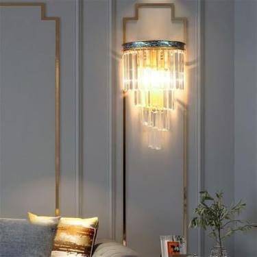 Imagem de Luminária de parede moderna e luxuosa em cristal com LED, ideal para sala de estar, quarto, cabeceira, casa de campo, hotel, escritório, escada e corredor (Estilo 14 A D25H43CM)
