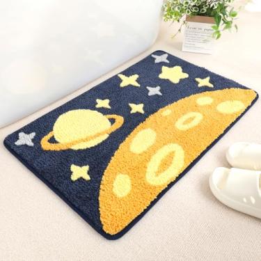 Imagem de Molesun Tapete de banheiro Cute Planet, 40 x 61 cm, tapetes de banho extra macios e absorventes, lavar à máquina, secar à máquina, tapete de banho antiderrapante para banheira, chuveiro e banheiro