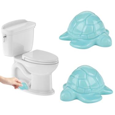 Imagem de Pacote com 2 tampas de parafuso de vaso sanitário de cerâmica de tartaruga marinha, tampas de parafuso de vaso sanitário, fácil instalação para vaso sanitário, decoração de acessórios de banheiro