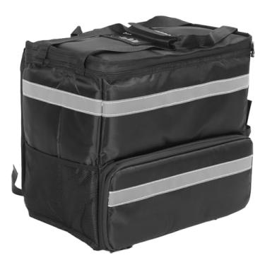 Imagem de aqxreight AQXREIGHT Mochila para Entrega de Alimentos 1680D Oxford Tecido Impermeável Expansível Isolado para Pizza Quente Bolsa para Entrega de Bicicleta Camping Praia Mochila Preta para