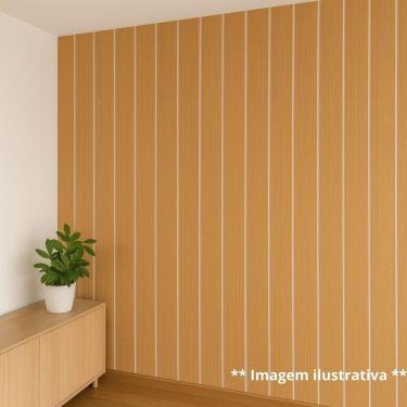 Imagem de Painel Ripado Parede Versátil Kit 20 Placas Mdf 45 X 11 Cm Freijó