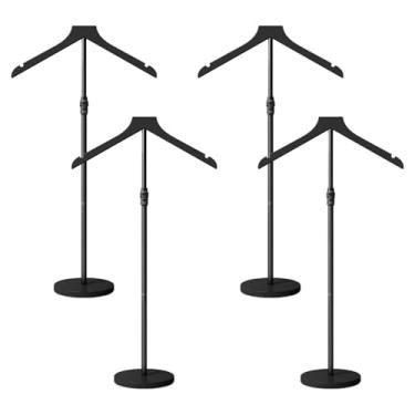 Imagem de Pacote com 4 manequim, suporte ajustável de 76 a 106 cm de altura para festa de formatura de loja de vendedores, montagem estável e fácil de montar, suporte para roupas, suporte para casaco, preto