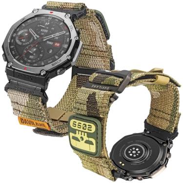 Imagem de DAVILANE Pulseira de relógio militar de nylon para Amazfit T-Rex 3, modular com adesivos intercambiáveis e pulseira de gancho G apenas para AMAZFIT TREX 3