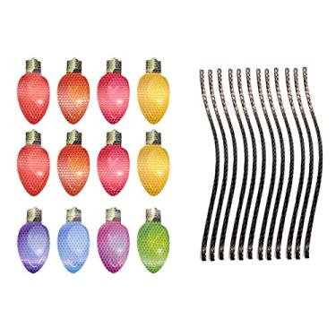 Imagem de Generic Ímãs de Luz Reflexiva Multicolorida Decorações Em Forma de Lâmpada Conjunto para Geladeira de Carro - Fácil de Aplicar Acento Festivo (#4)