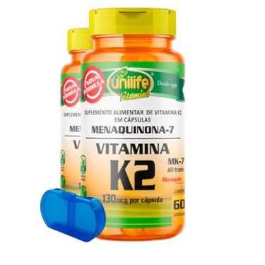 Imagem de Vitamina K2 - Menaquinona Unilife 60 Cápsulas 2un + Porta Cápsulas