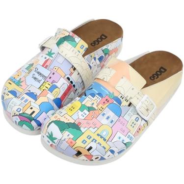 Imagem de DOGO Tamancos femininos – Couro vegano e feito à mão, Pôr do sol deslumbrante, 38