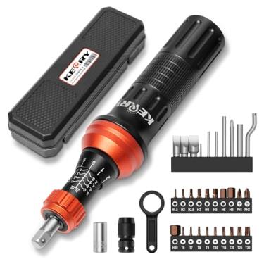 Imagem de Kerry Conjunto de chaves de fenda de torque de 1/10.2 cm, faixa de torque de 10 a 80 NM, conjunto de 34 peças com brocas hexagonais, torx, fenda e Phillips, ferramenta de precisão para mira e carro