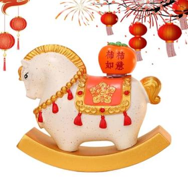 Imagem de Decorações do Ano Novo Chinês 2026 Cavalo,Figurino de Resina Chinesa para Casa | Ornamentos Vintage de Cavalo de Balanço - Para Decoração de Casa, Escritório, Sala de Estar, Festa,