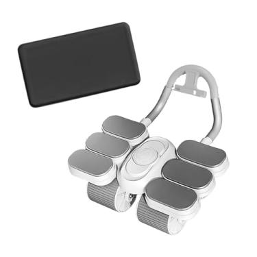 Imagem de menolana Roda abdominal Roda de exercício silenciosa de retorno automático AB com tapete de joelho para academia em casa, Branco