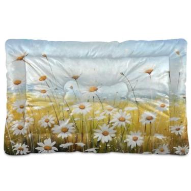 Imagem de SEHANY Cama para cães e gatos com flores silvestres coloridas com fundo antiderrapante, cama de canil, colchão macio para animais de estimação, lavável para cães pequenos, médios e grandes, gatos, 91