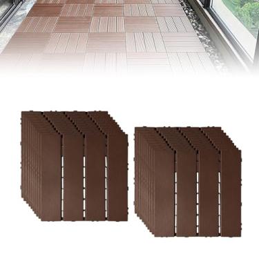 Imagem de Azulejos de deck interligados de plástico, lençóis de pátio com design de drenagem eficiente para banheiro cozinha piscina varanda varanda jardim 12 estilo G 20 peças