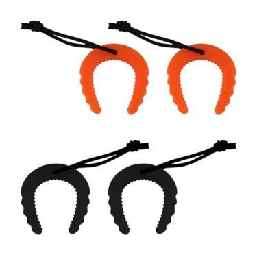 Imagem de Yitexin Pacote com 4 unidades para primeiros socorristas, protetor tático de batente de porta de polícia cunha com cordão de nylon para aplicação de segurança de emergência gato mantenha aberto (preto