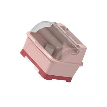 Imagem de IEUDNS Escorredor de pratos com tampa Escorredor de tigelas para balcão de cozinha Caixa de armazenamento de utensílios de mesa Suporte de copos para garfos, M