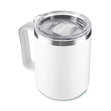Imagem de Caneca Térmica, Café, 450ml, Tampa Aço Inox, Parede Dupla, Branca