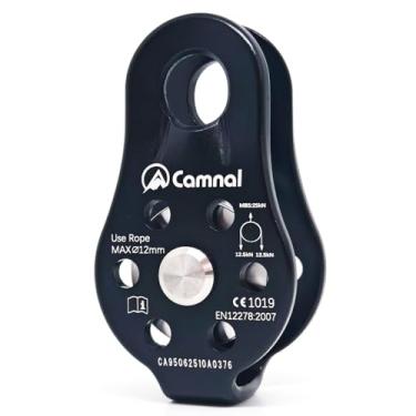 Imagem de EMMRAGNO Polia de escalada pequena de placa fixa 26KN, polia de transporte de polia única de uso geral para escalada, rapel, esportes de tirolesa etc. (preto (pacote com 1))