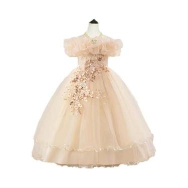 Imagem de Vestido Floral De Malha Branco Para Meninas, Vestido Formal Elegante P