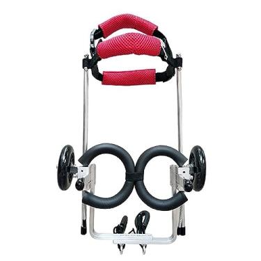 Imagem de PUJPOQRP Cadeira de rodas para animais de estimação Cadeira de rodas traseira para cães médios/pequenos, carrinho de treinamento de reabilitação de animais de estimação, rodas para cães com pernas