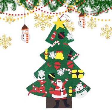 Imagem de Árvore De Natal Em Feltro Para Decoração Parede Infantil | Decorações Artesanais de Parede DIY | Material em Feltro para Árvore de Natal | Para Casa Escritório Apartamento Festa em Interior da Mãe Lar