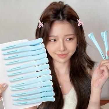 Imagem de 6 peças de clipes de bico de pato sem costura invisível segura fácil de usar, perfeito para pentear sem danificar o grampo de cabelo (6 peças azul)