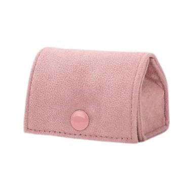 Imagem de Colaxi Mini caixa organizadora de joias, ideal para brincos, colares, pulseiras e anéis. Perfeita para presentear, mulheres, ir à academia ou ao, Rosa